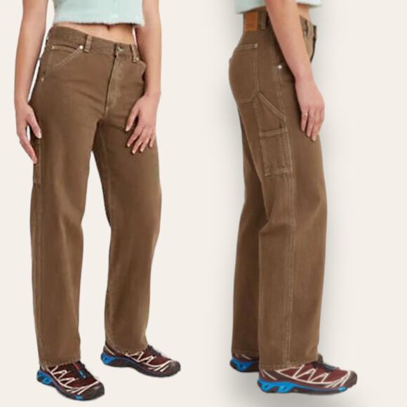 NWT LEVI'S JEANS UTILITY DAD PREMIUM BAGGY LOOSE SLOUCHY STRAIGHT CARGO BROWN - Picture 1 of 14
